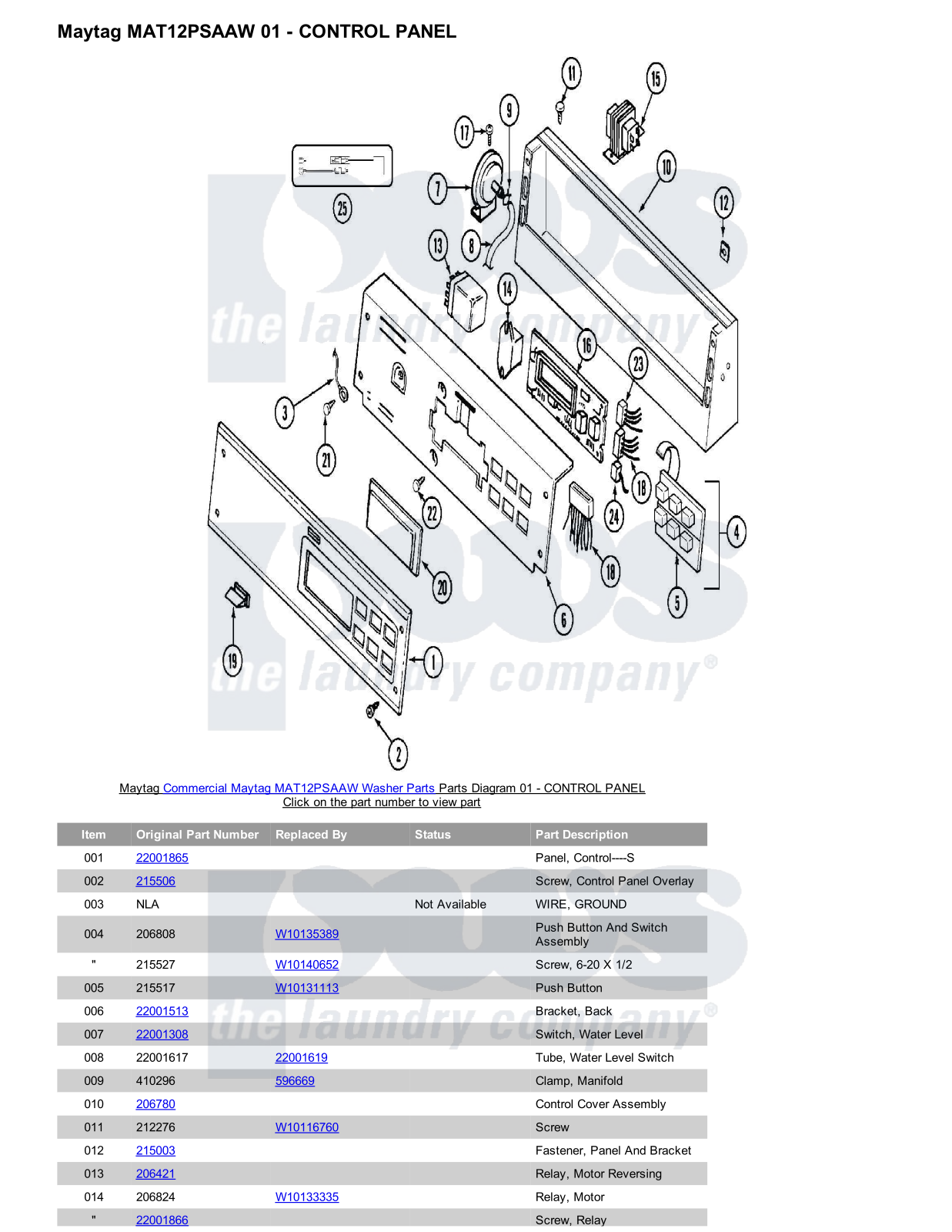 Maytag MAT12PSAAW Parts Diagram