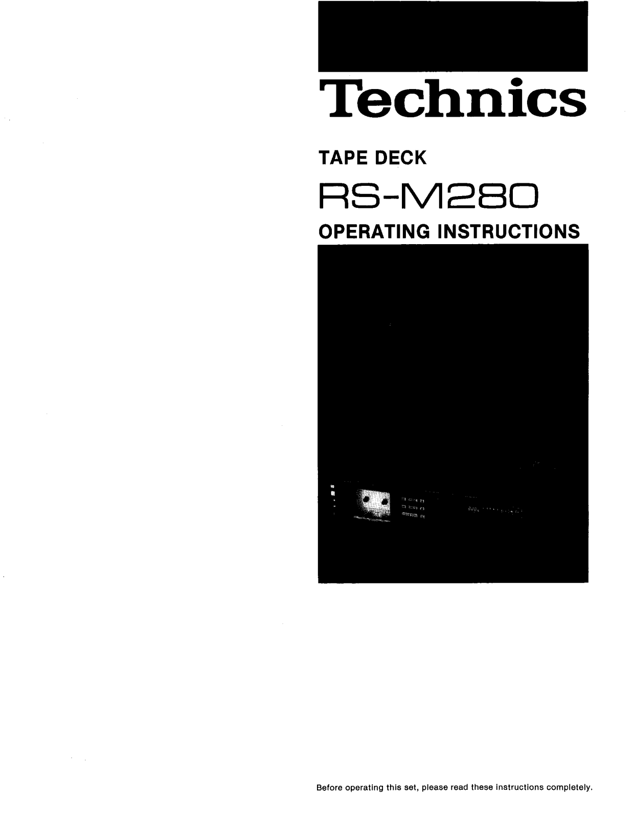 Panasonic RS-M280 User Manual