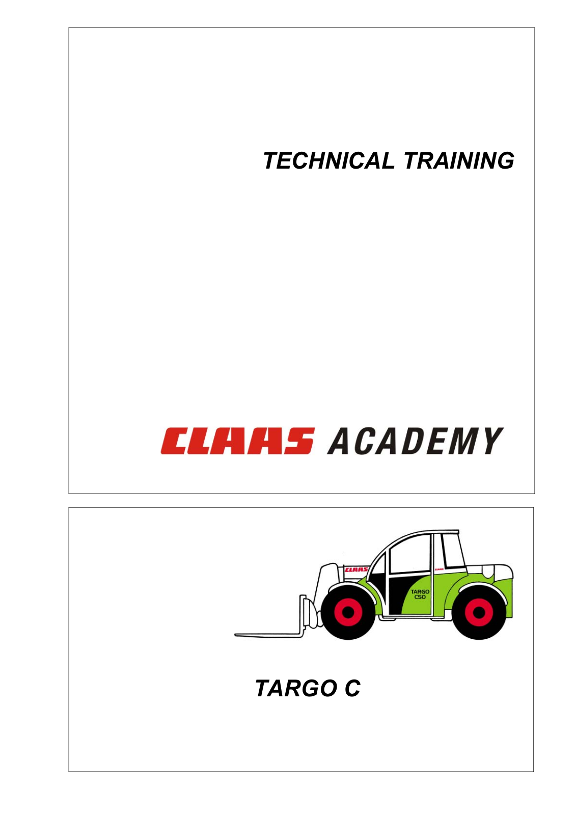 Claas Targo C Service Manual