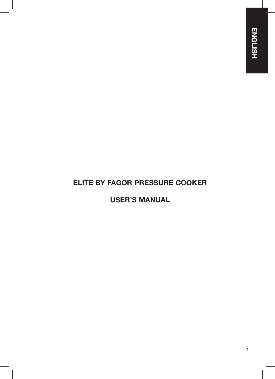 Fagor Elite User Manual