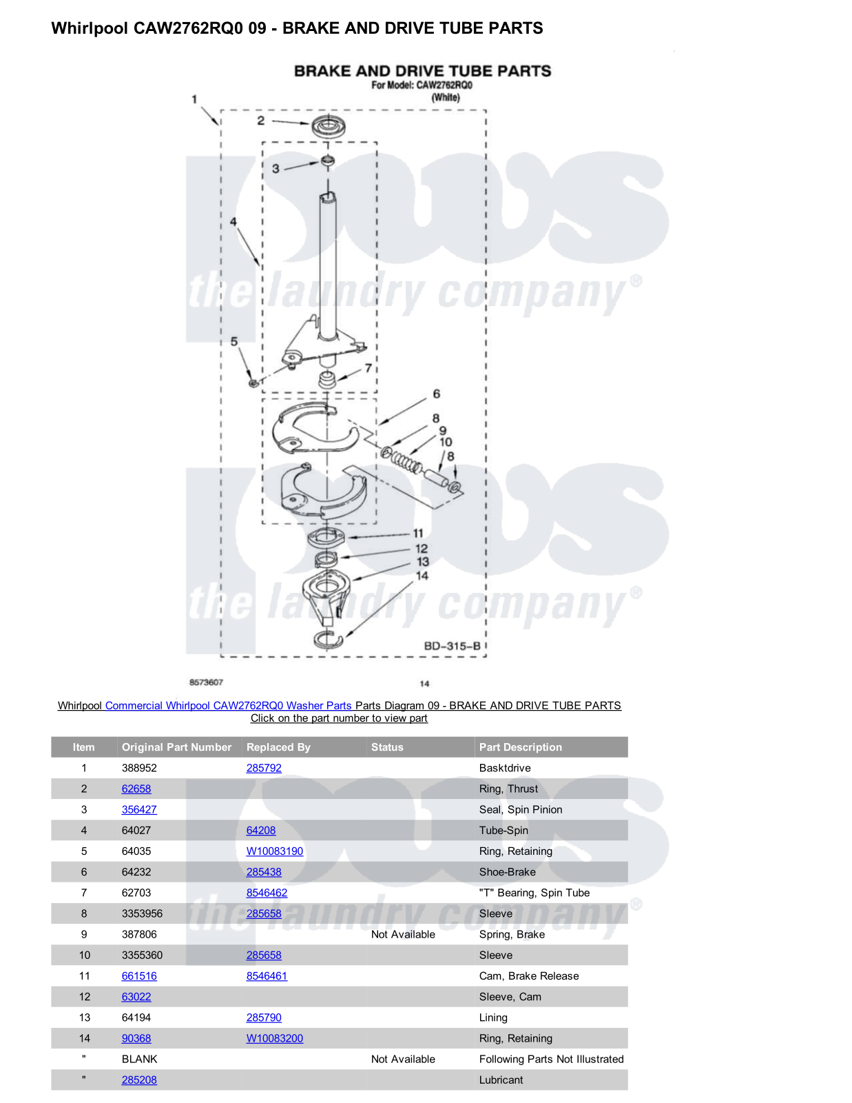 Whirlpool CAW2762RQ0 Parts Diagram