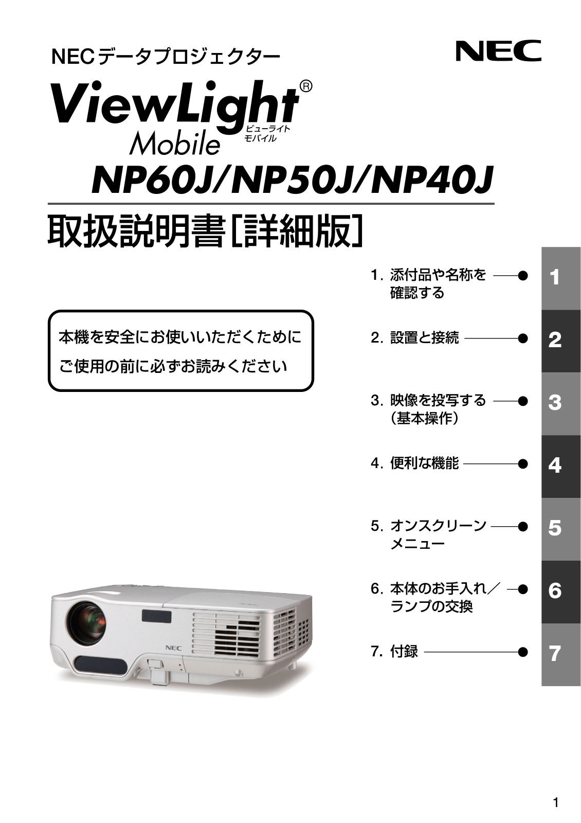 NEC NP60J User Manual