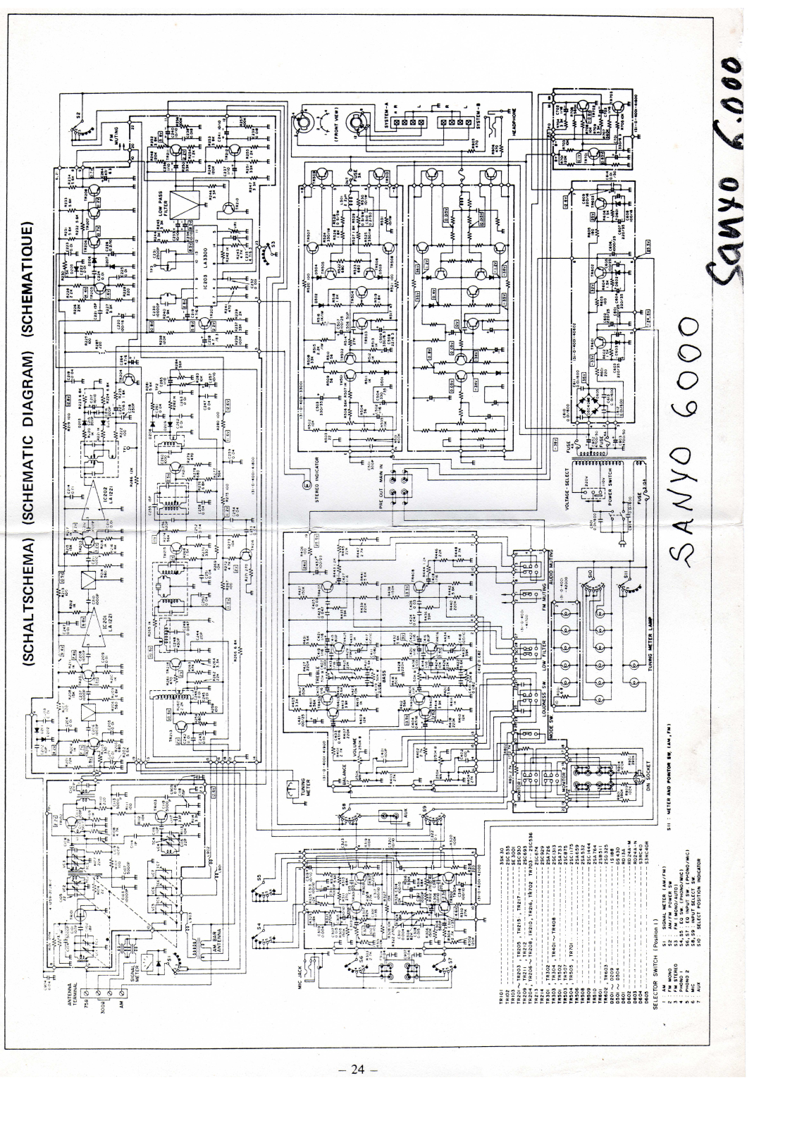 Sanyo 6000 Schematic