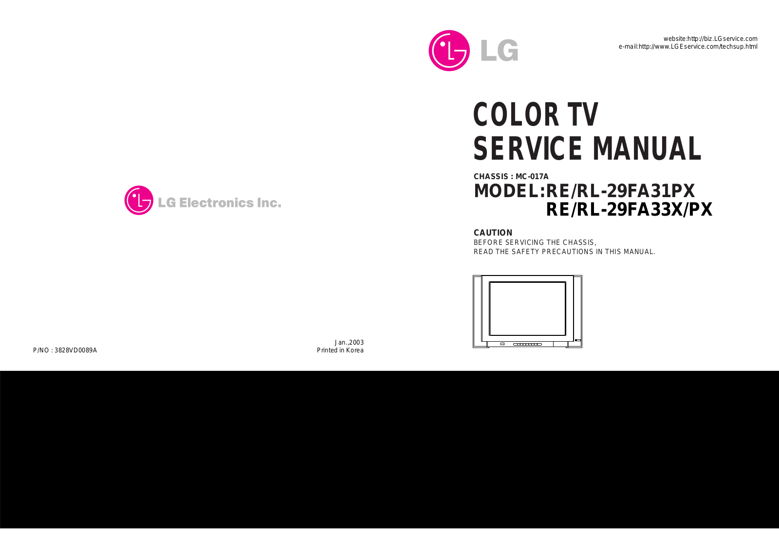 LG RE-29FA31, RE-29FA33 Service manual
