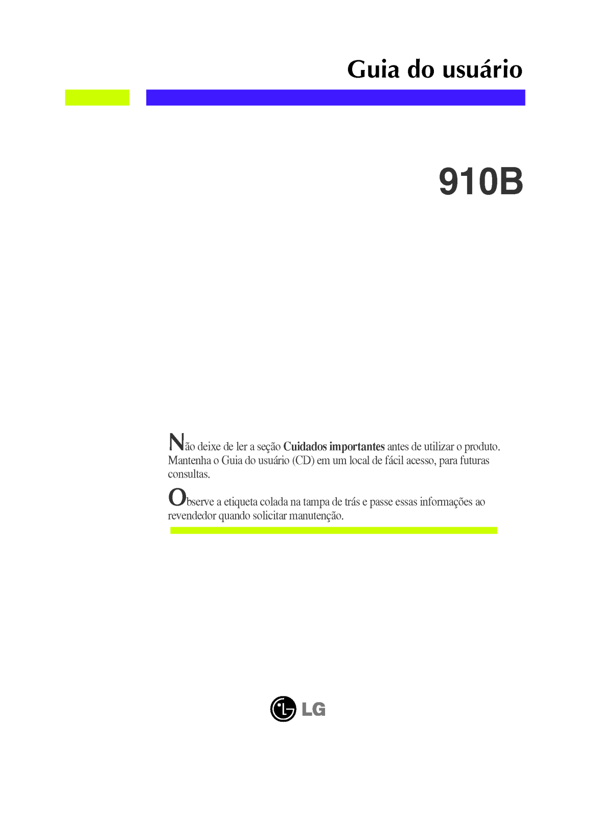 Lg 910B User Manual