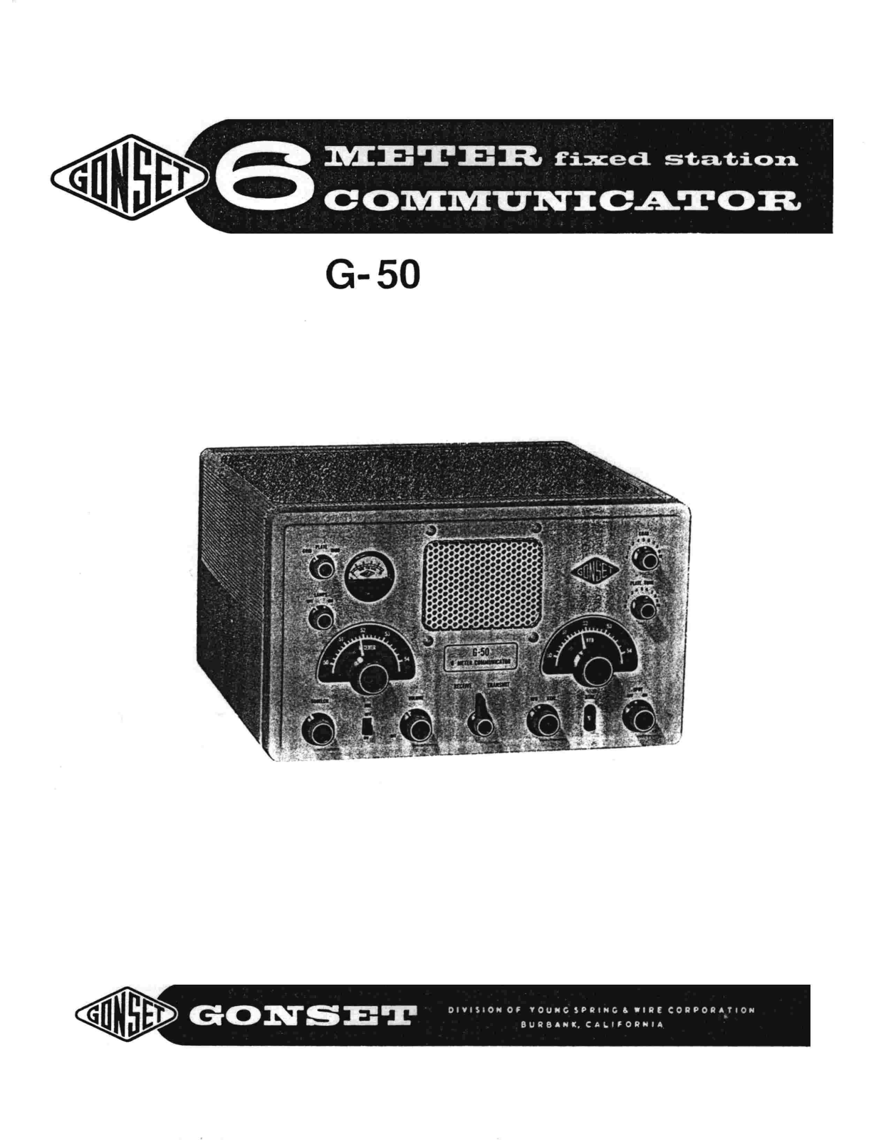 GONSET G-50 User Manual (COVER)