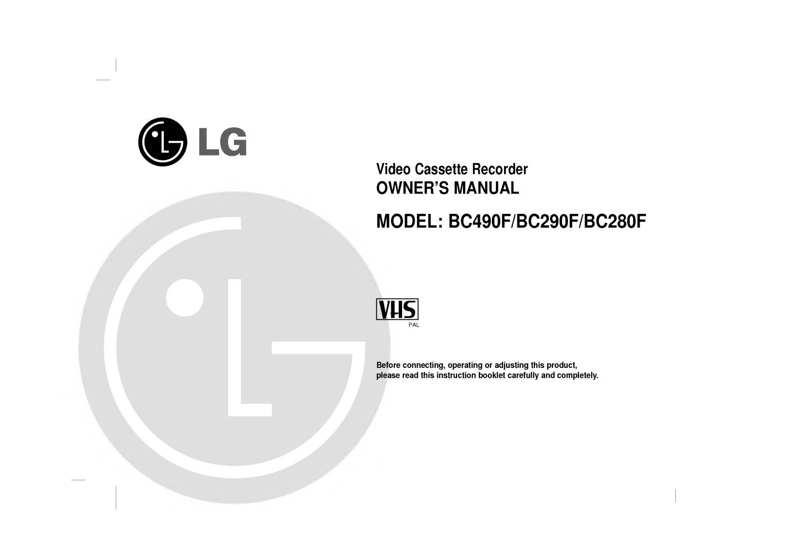 LG BC290F, BC490F User Manual