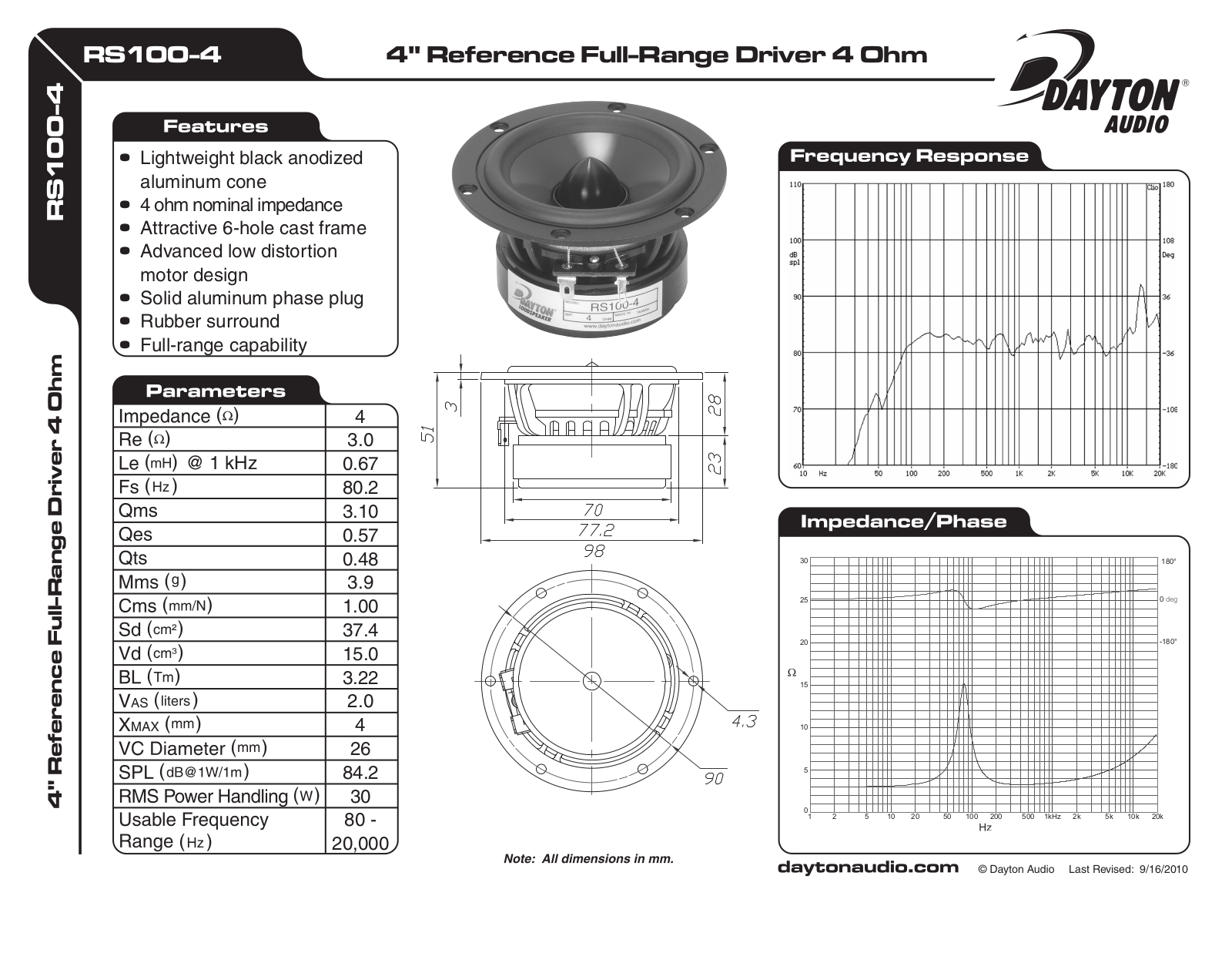 Dayton RS100-4 User Manual