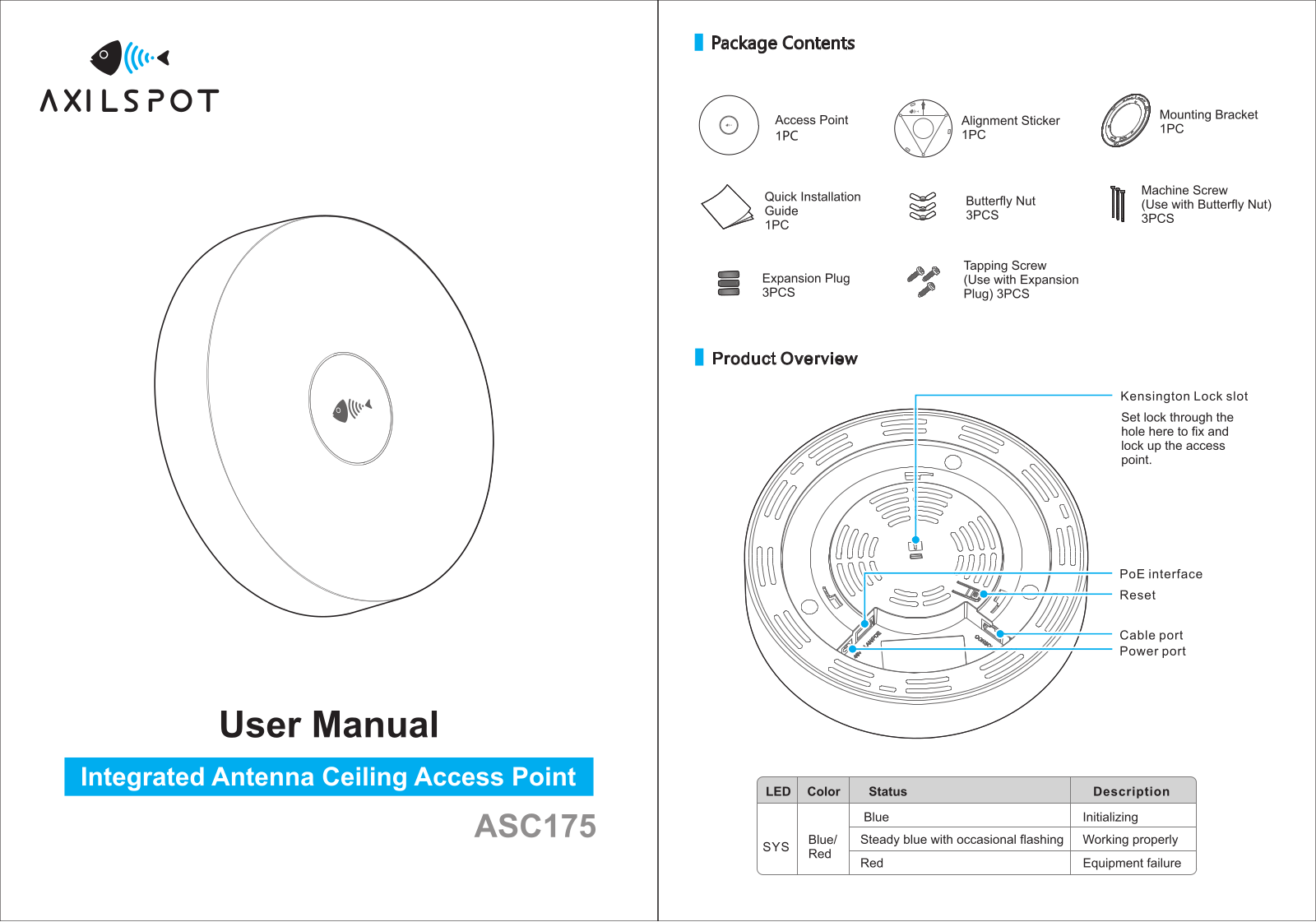 Axilspot Communication ASC175 Users manual