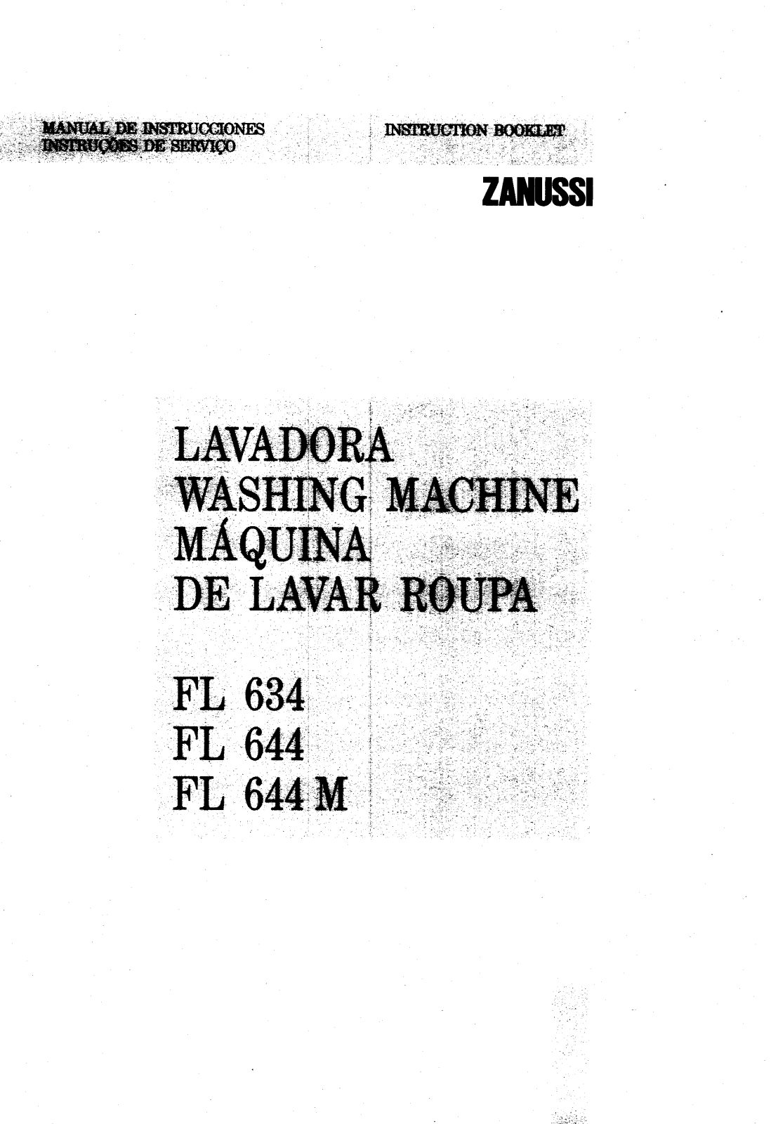 Zanussi fl634, fl644, fl644m USER MANUAL