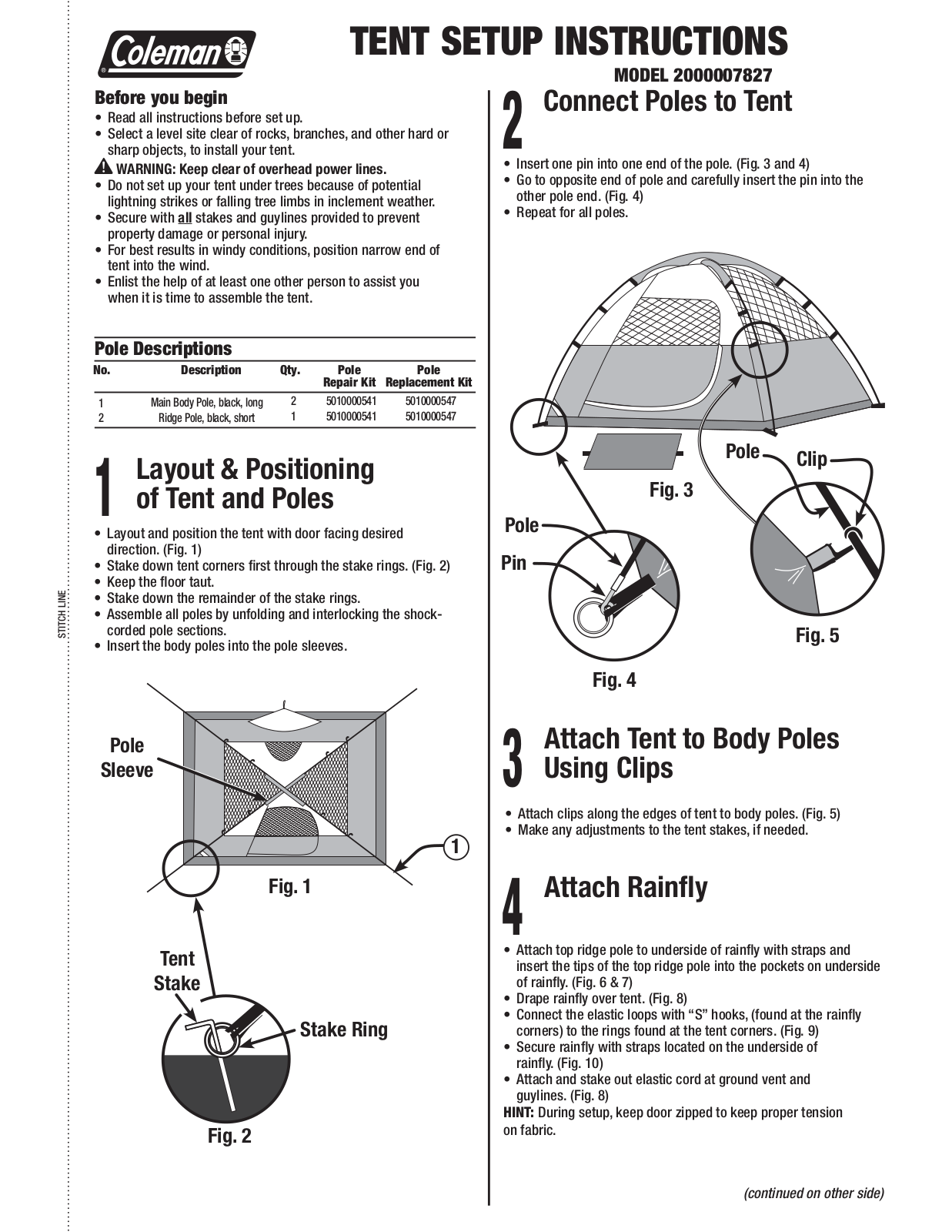 Coleman 2000007827 User Manual