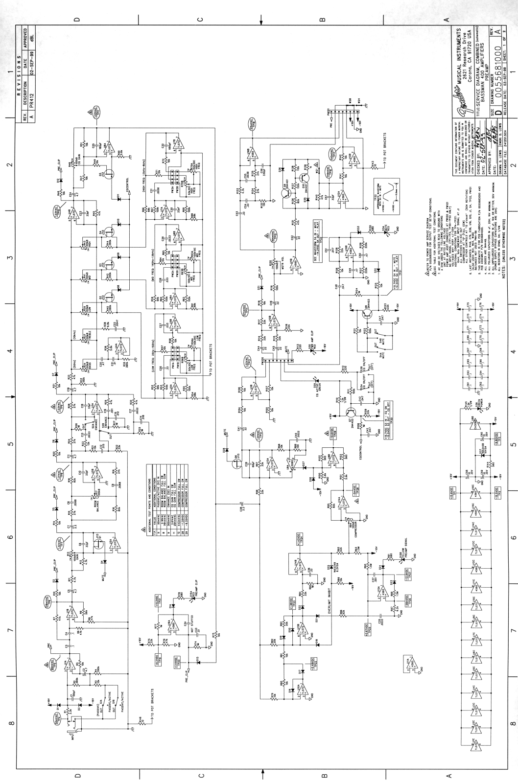 Fender 400, 400H Schematic