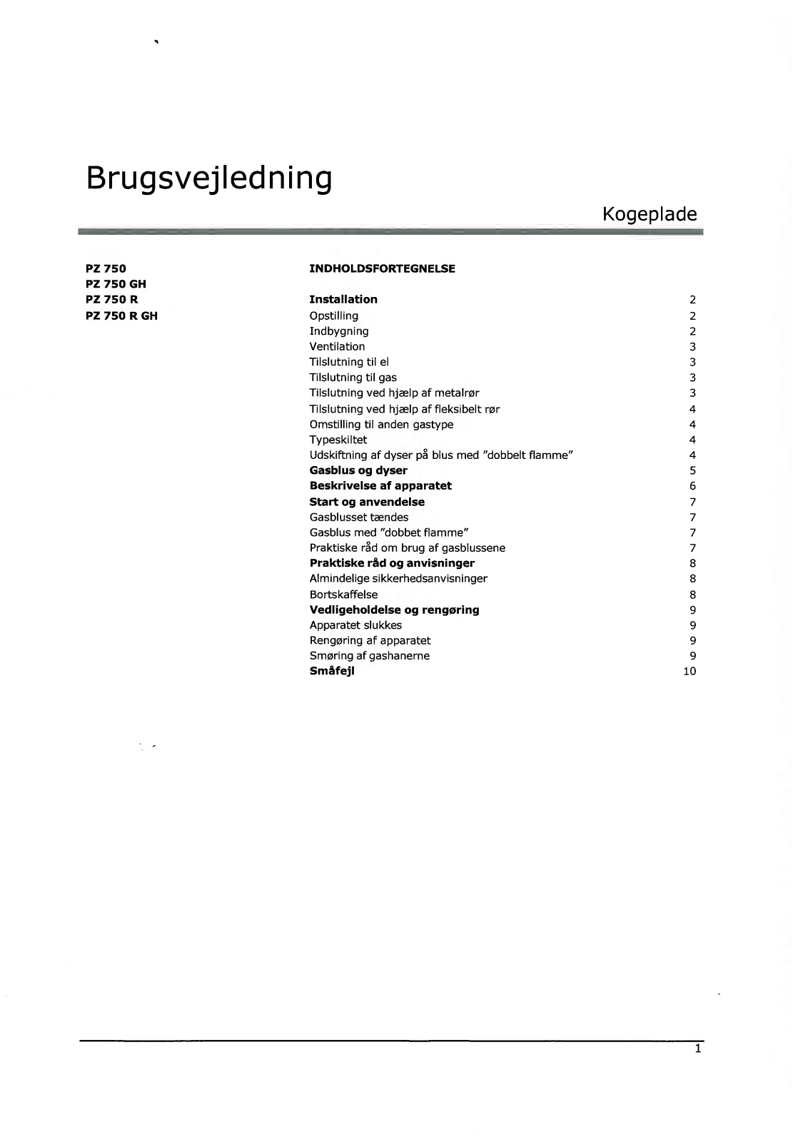 HOTPOINT/ARISTON PZ 750 R GH/HA User Manual