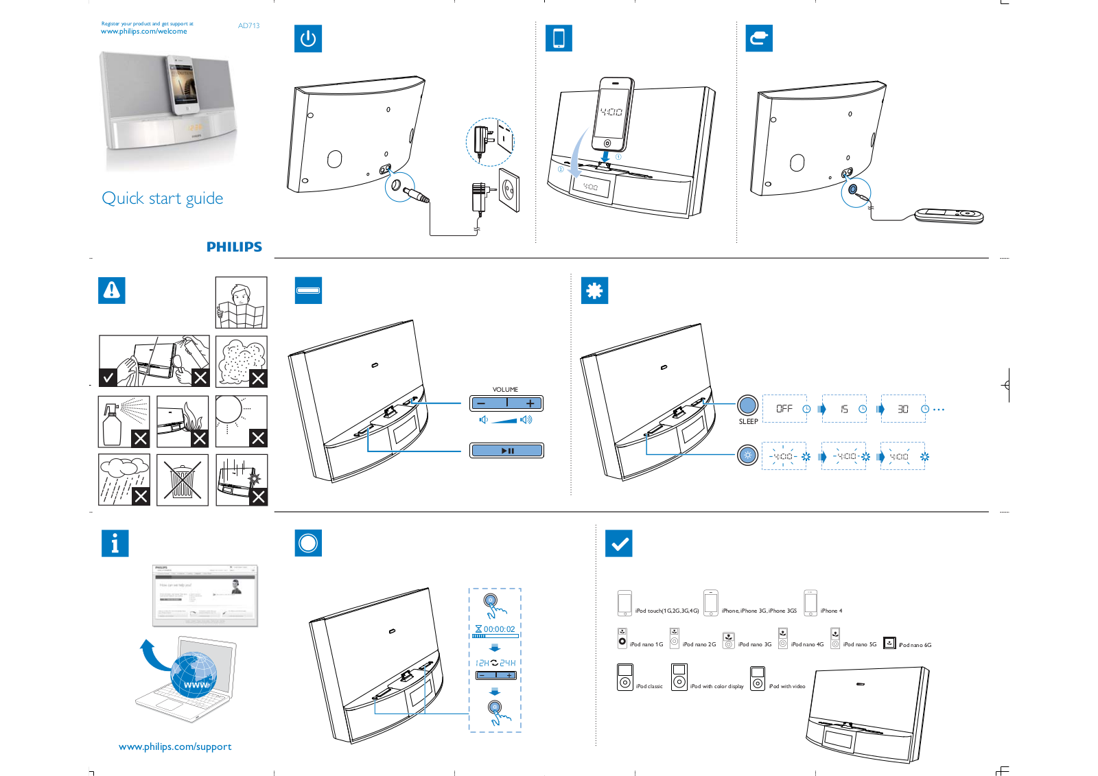 Philips AD713 Quick start guide