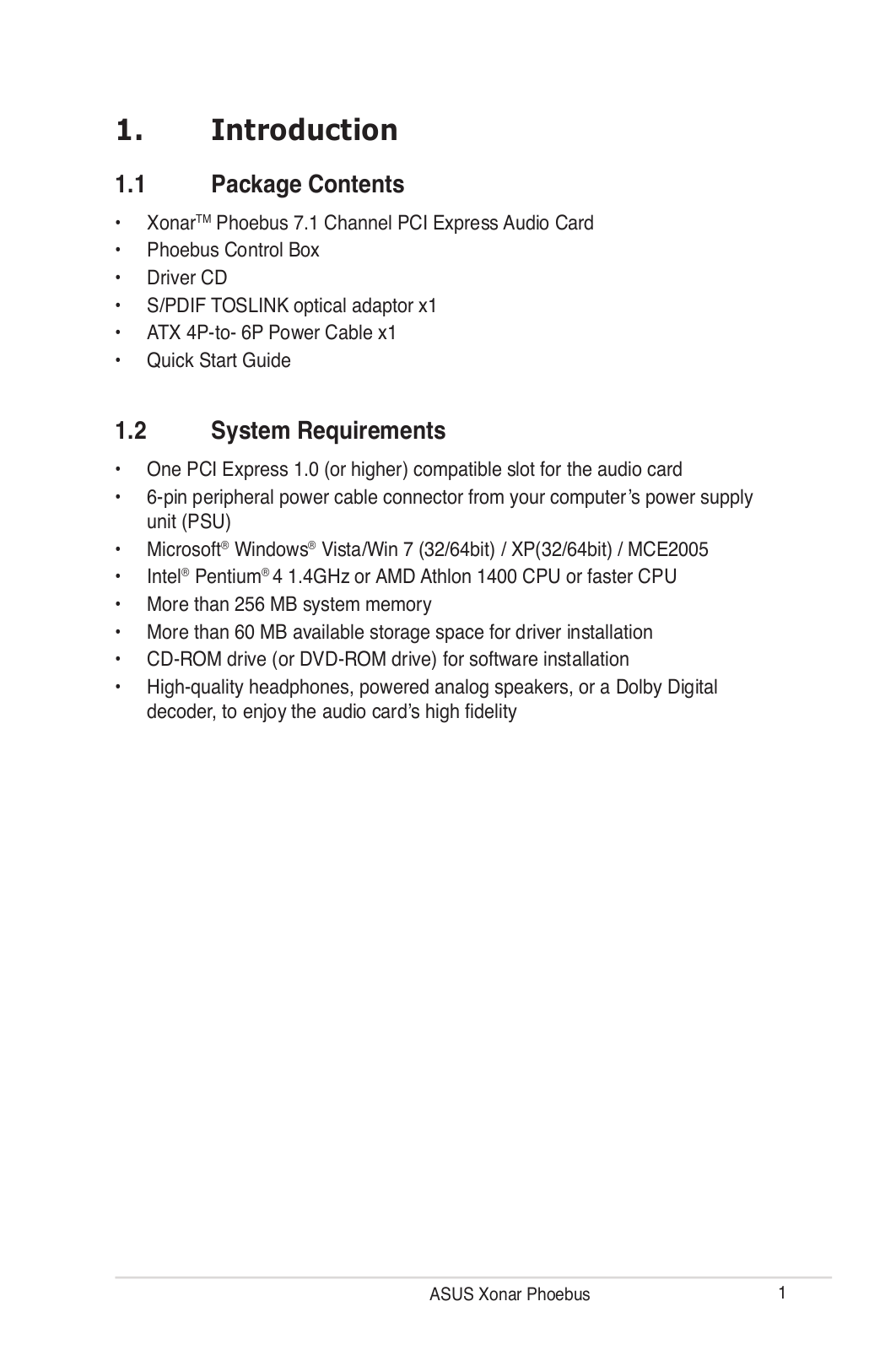 ASUS ROG XONAR PHOEBUS User Manual