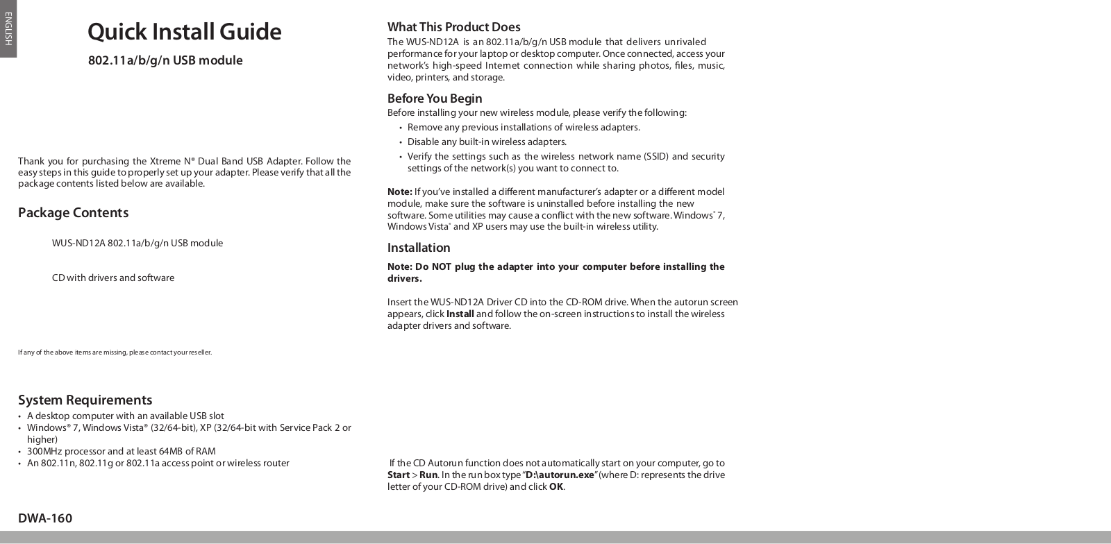 Alpha Networks WUSND12A Inastallation guide