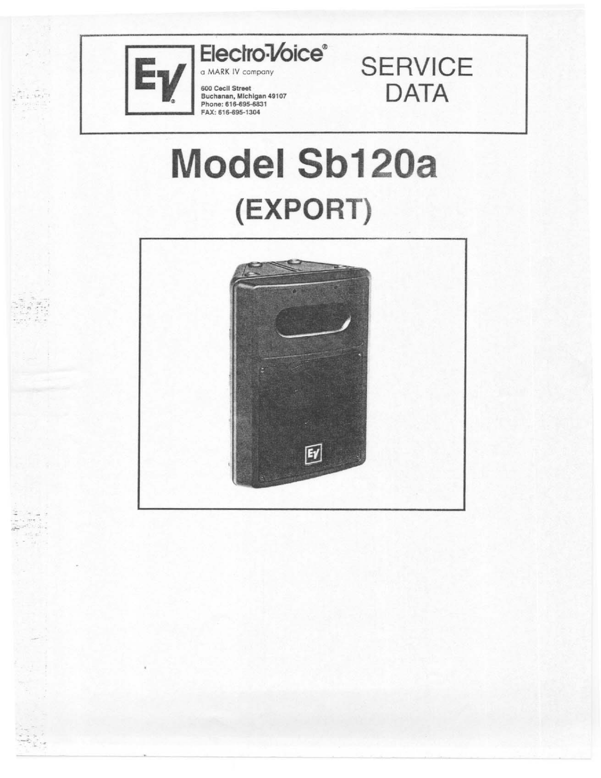 Electro-Voice Sb120a User Manual