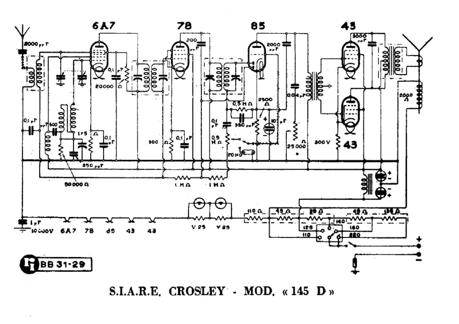 Siare Crosley 145d schematic