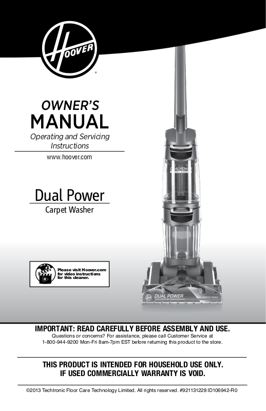 Hoover FH50900 Owners Manual