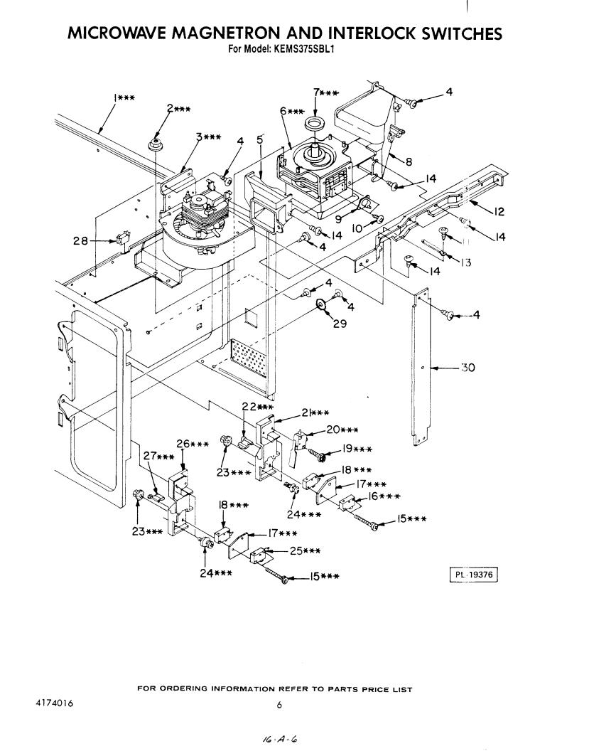 KitchenAid KEMS375SBL1 Parts List