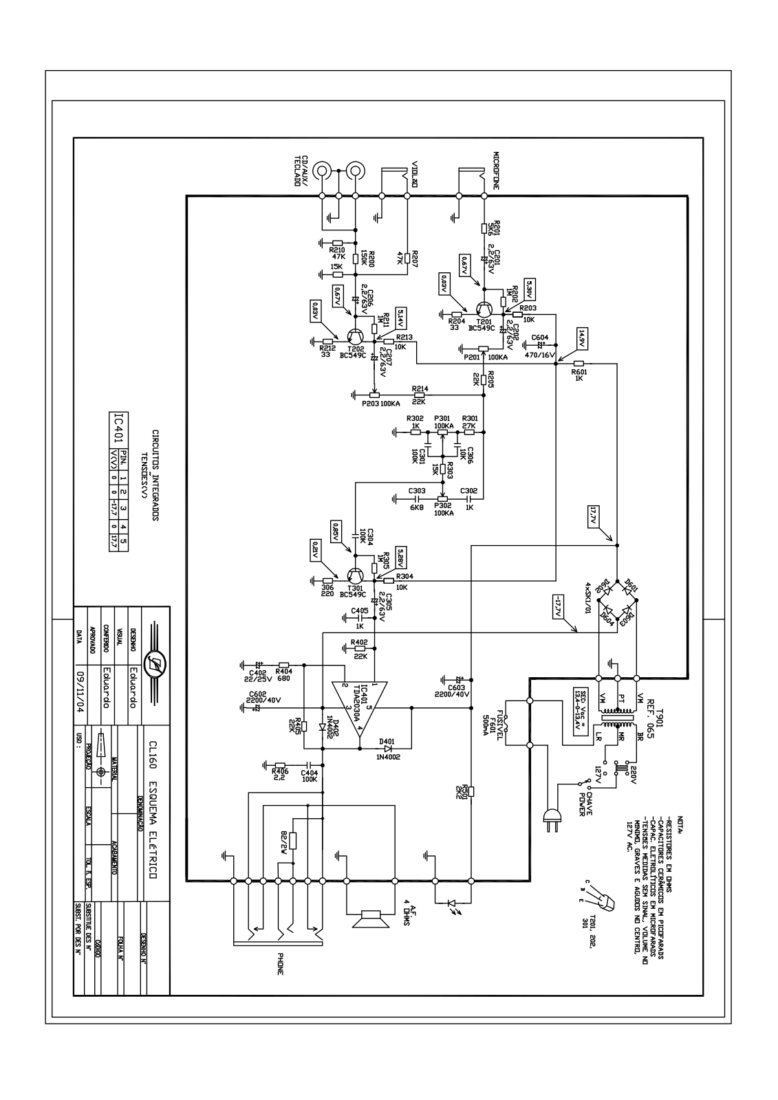 FRAHM CL160 Schematic