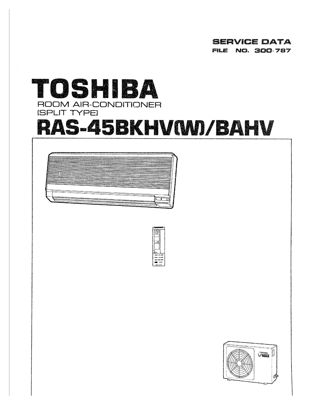 Toshiba RAS-45BAHV SERVICE MANUAL