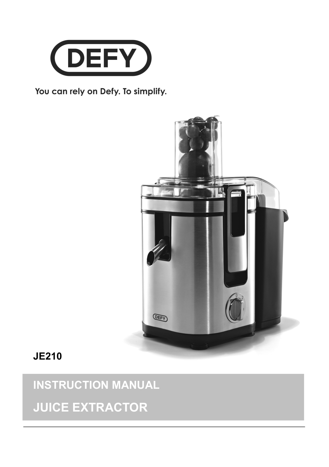 Defy JE210 User Manual