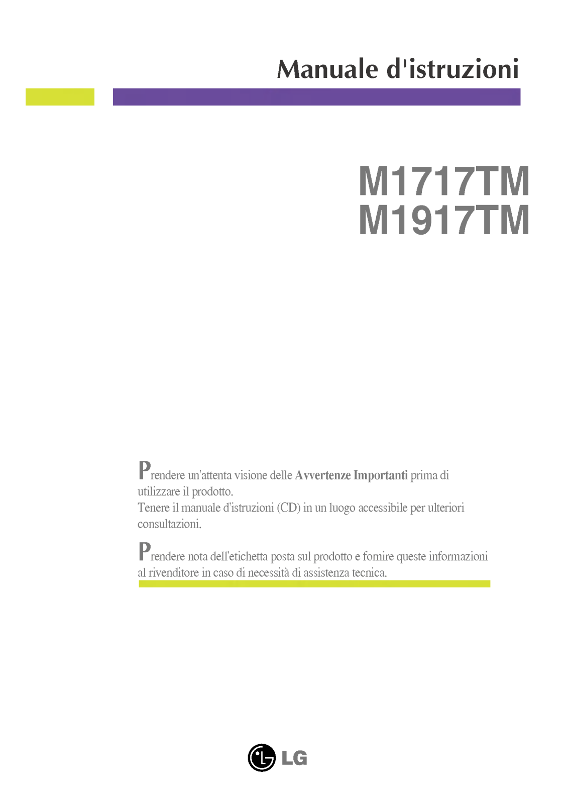 LG M1917TM-SN User Manual