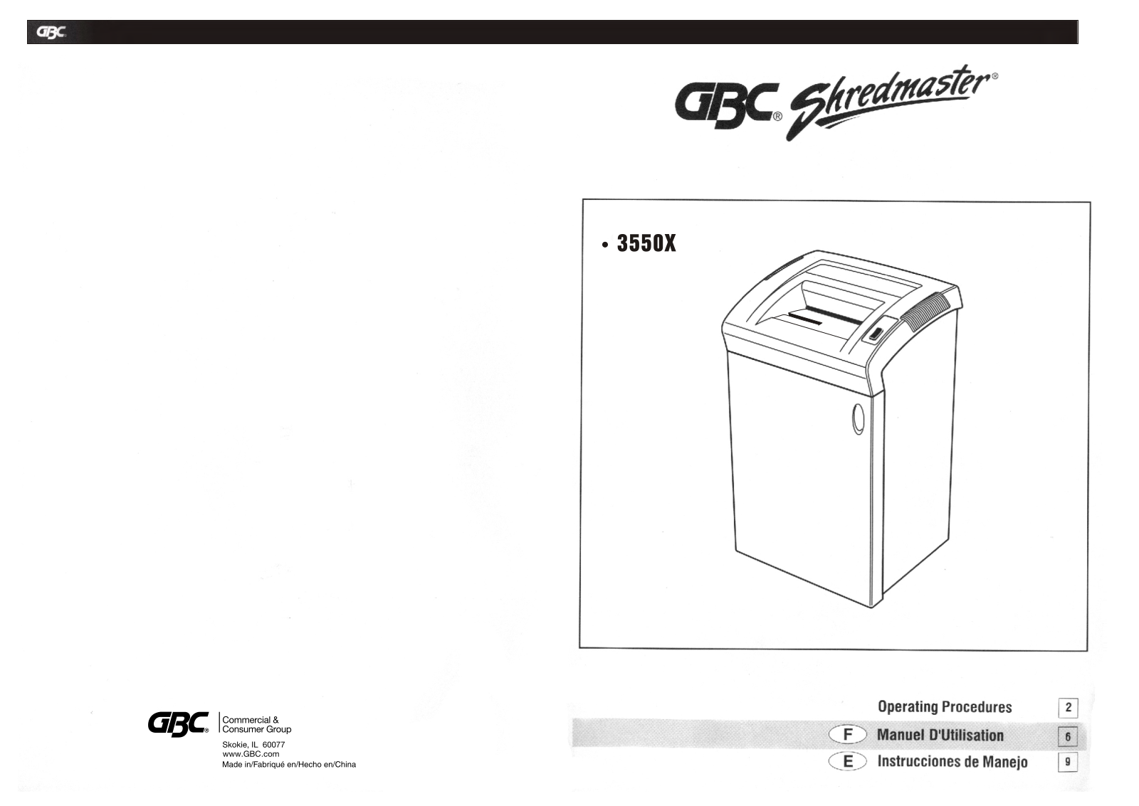 GBC 3550X User Manual