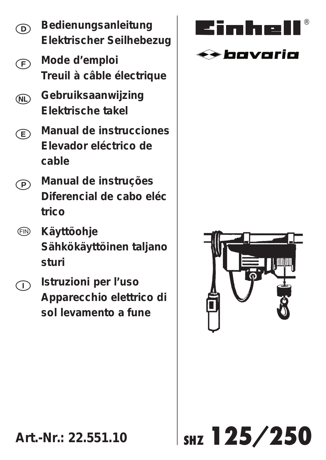 Einhell SHZ 125/250 User guide