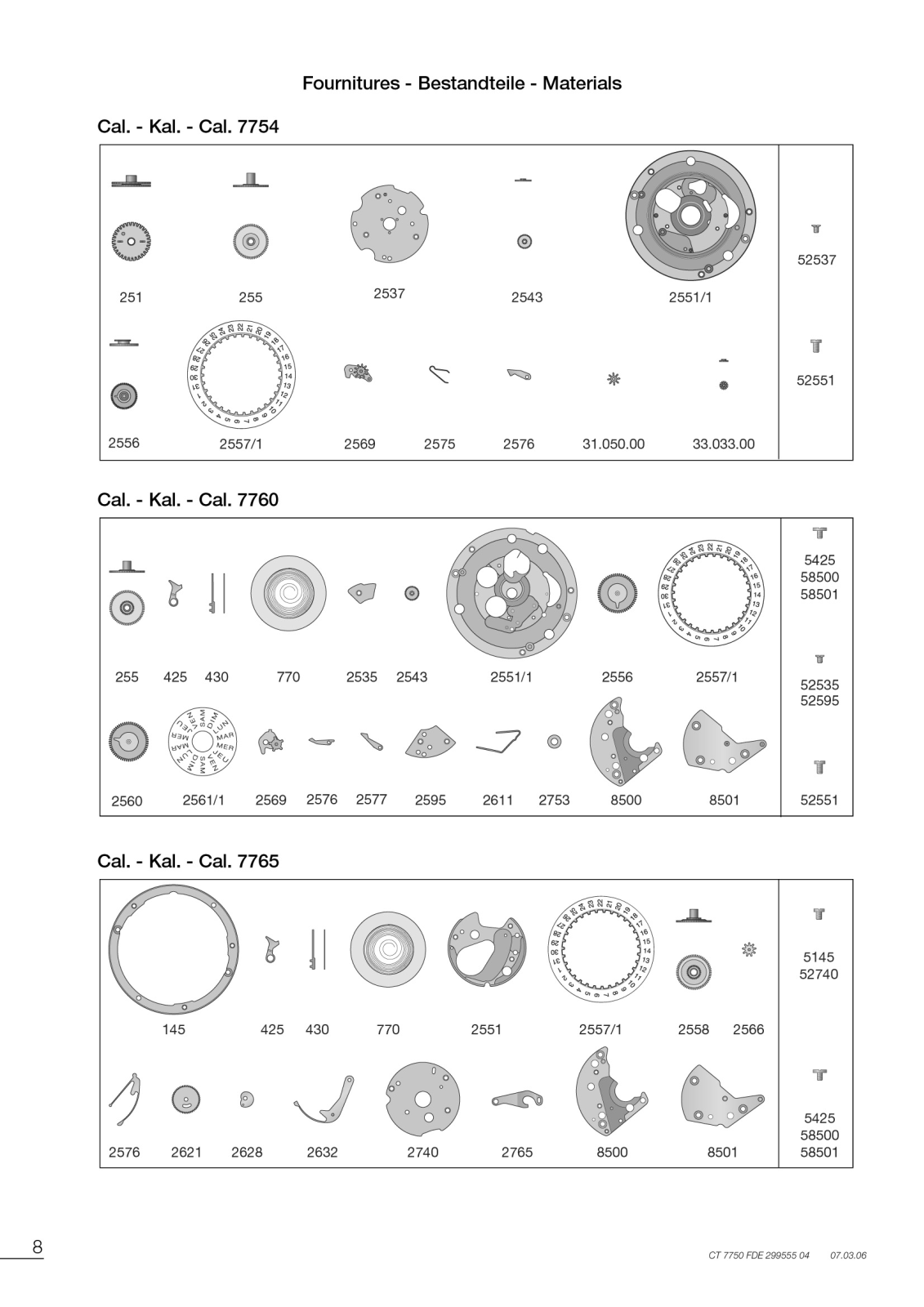 ETA 7750, 7751, 7752, 7753, 7754 Service Manual