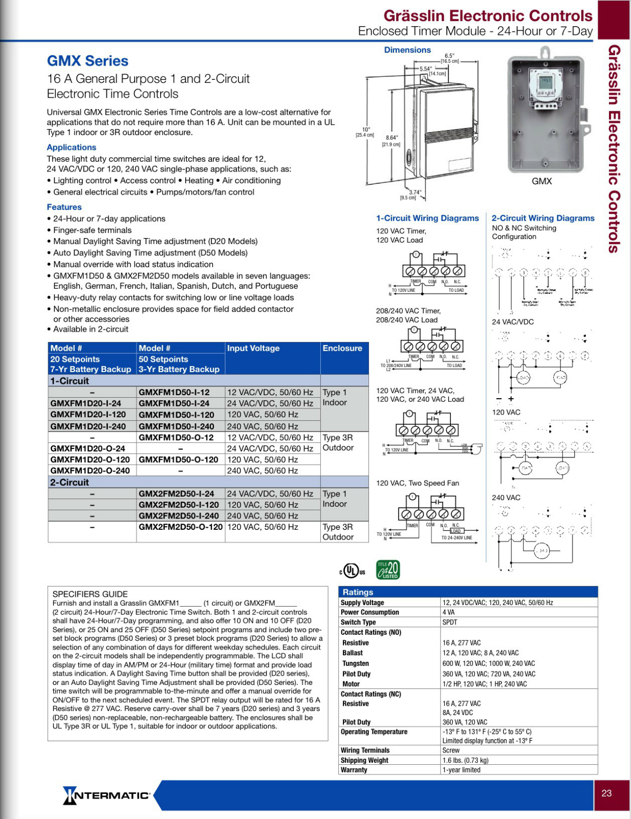 Intermatic GMX Series Catalog Page