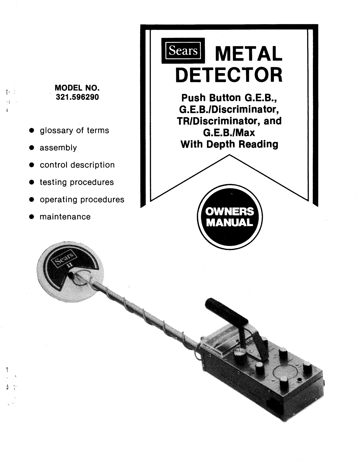 Whites Electronics SEARS 59629 User Manual