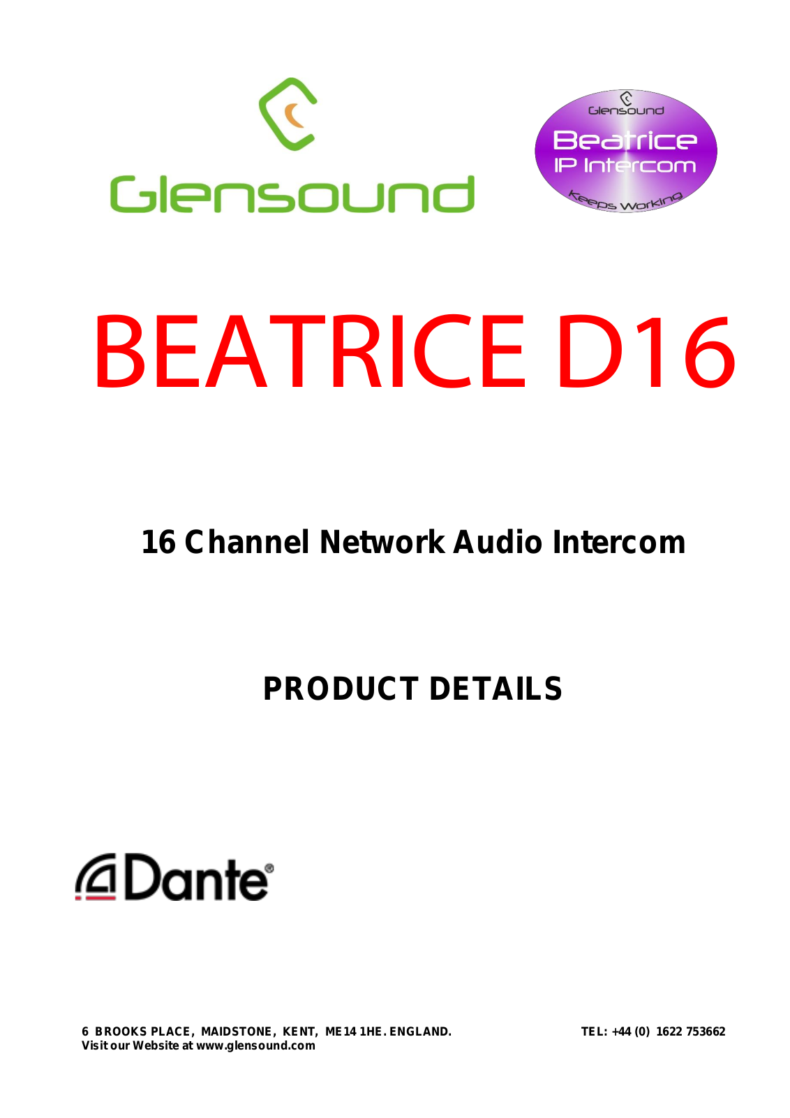Glensound Beatrice D16 User guide