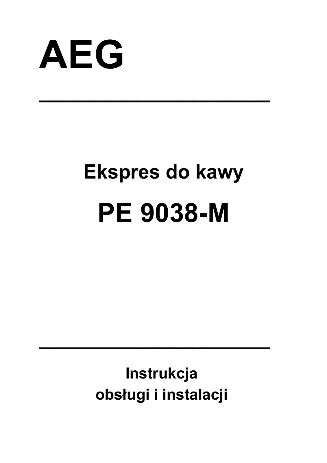 AEG PE9038-M User Manual