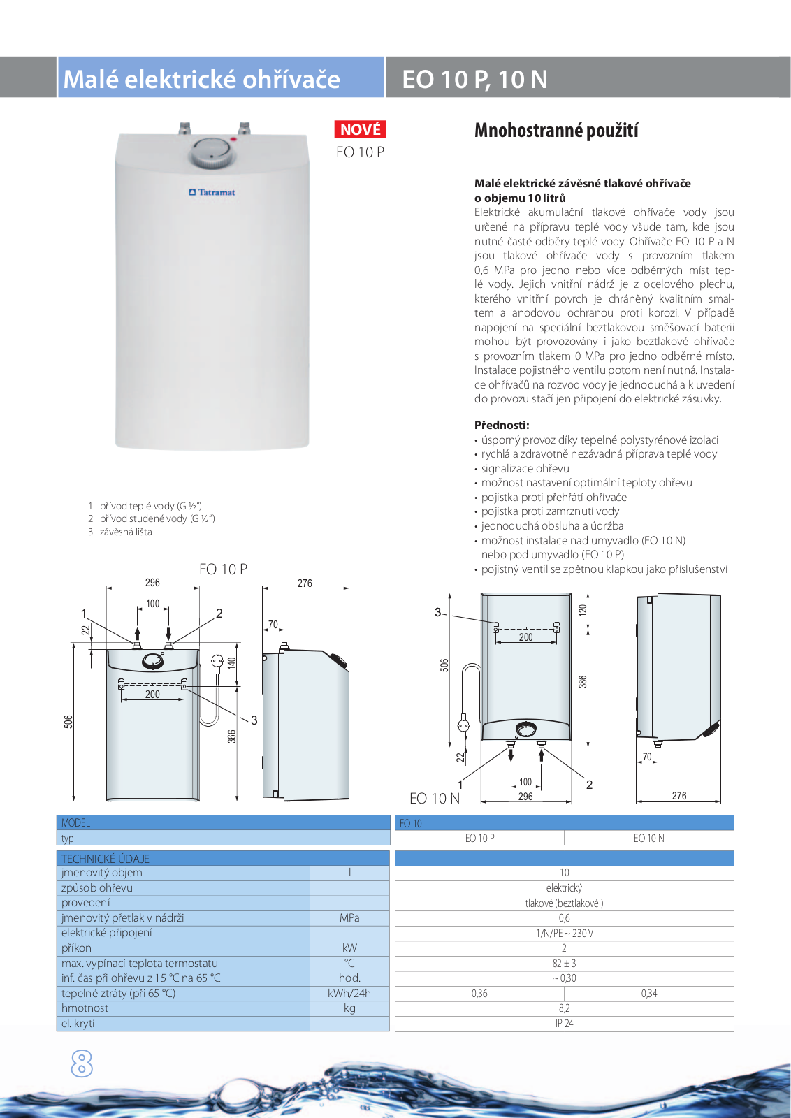 Tatramat EO 10P, EO 10N User Manual