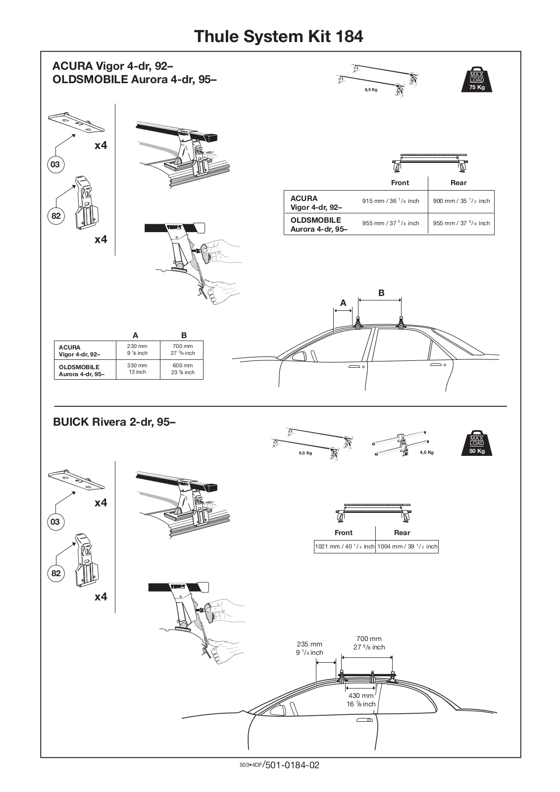 Thule 184 User Manual