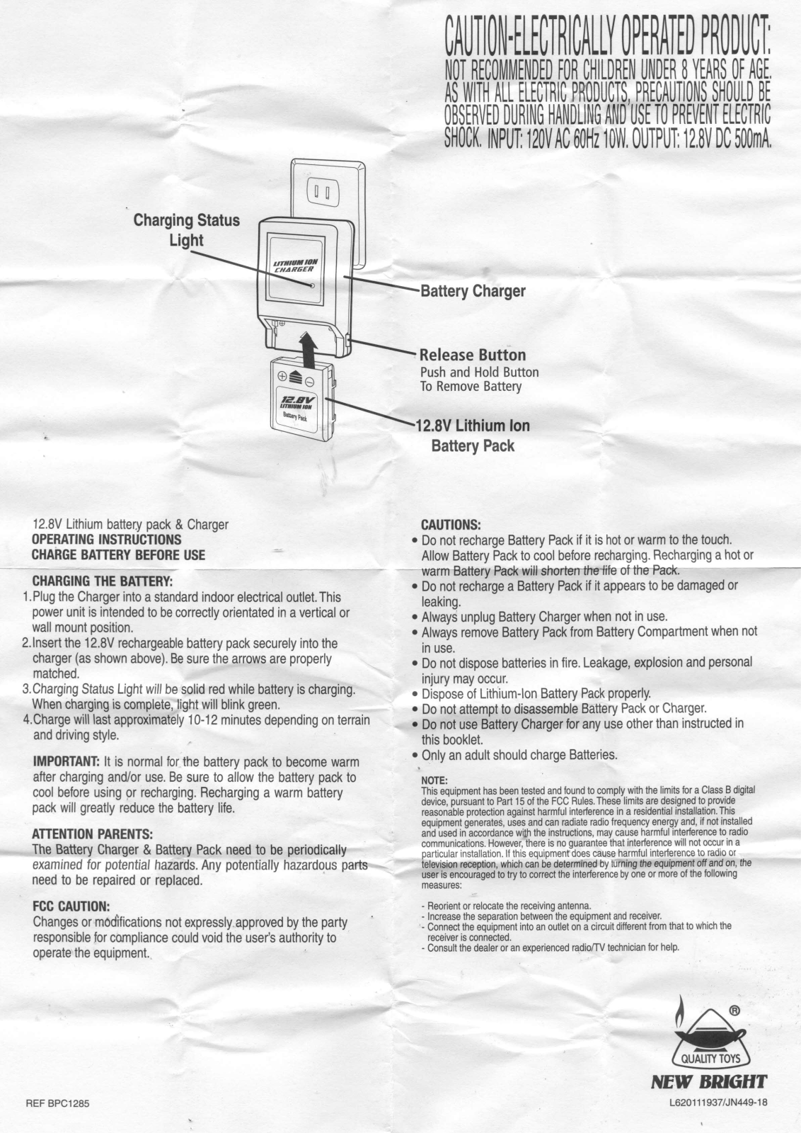 New Bright Co 128VA User Manual