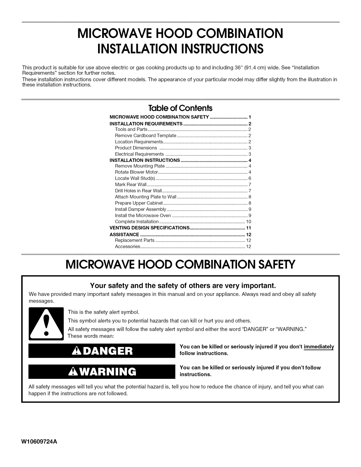 Whirlpool UMV1160CS0 Installation Guide