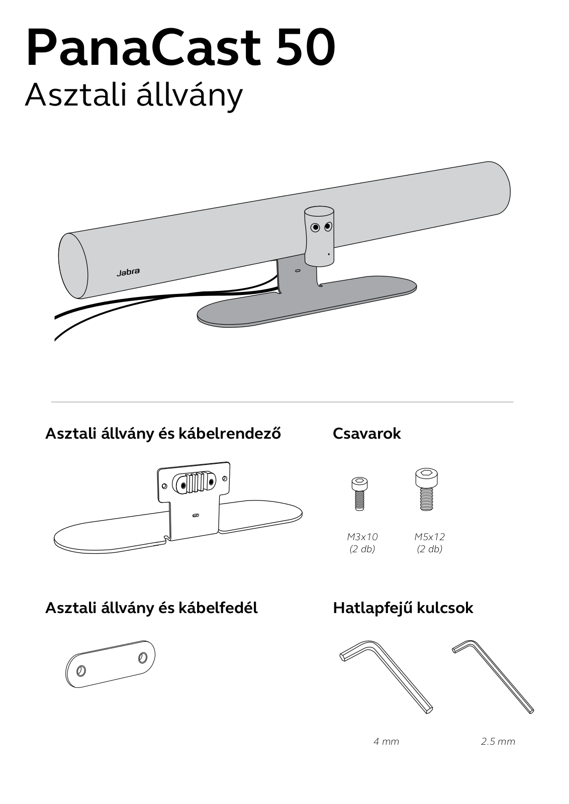 Jabra VSM020 PanaCast 50 Table Stand assembly instructions