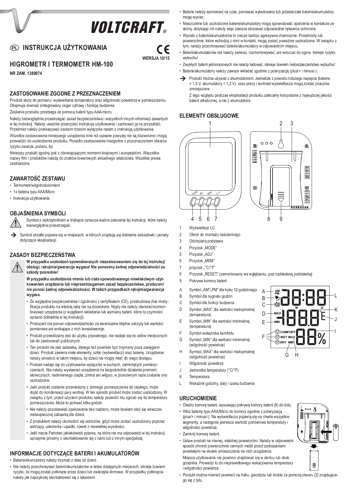 VOLTCRAFT HM-100 User guide