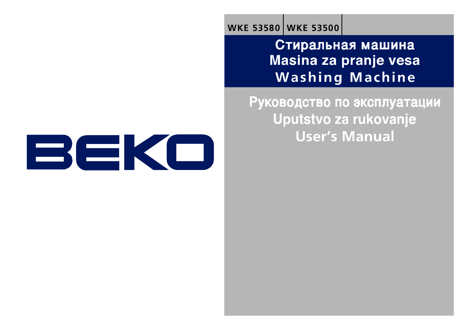 Beko WKE 53500, WKE 53580 User manual