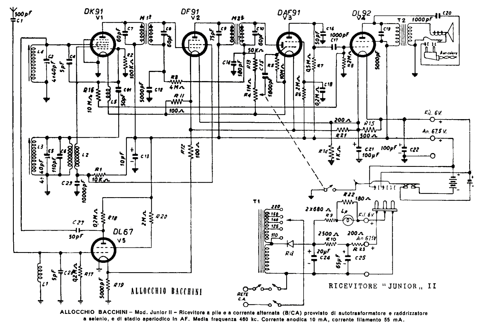 Allocchio Bacchini junior ii schematic