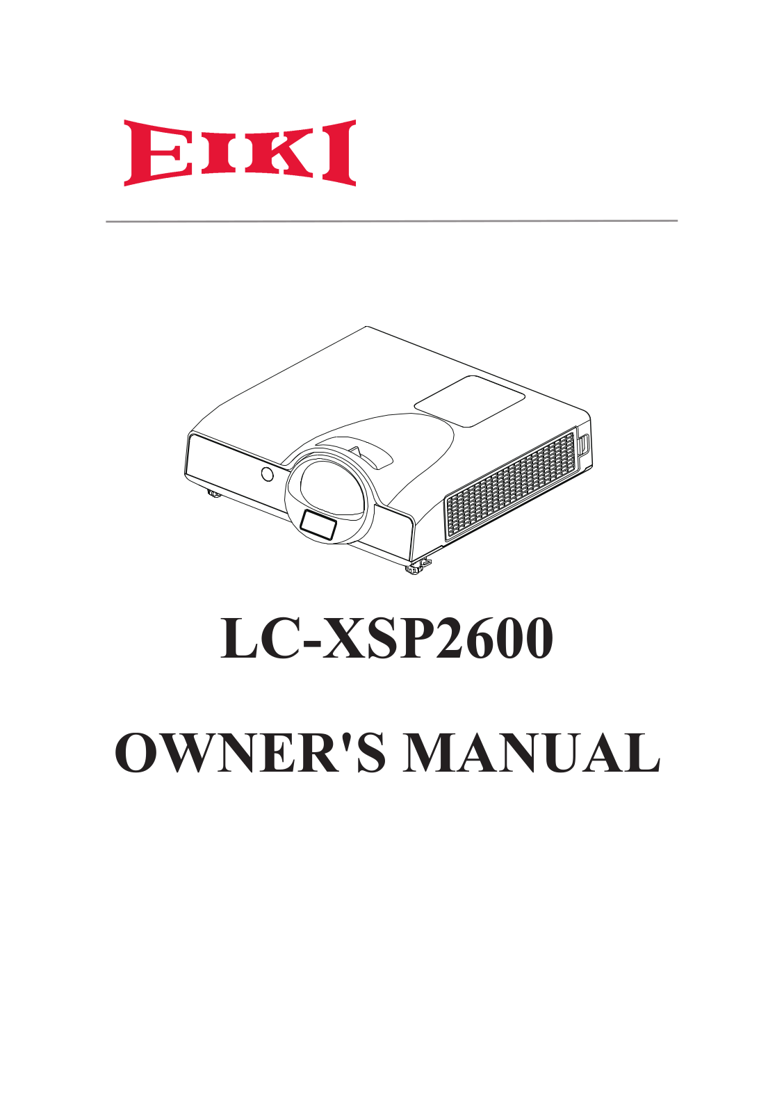 EIKI LC-XSP2600 User Manual