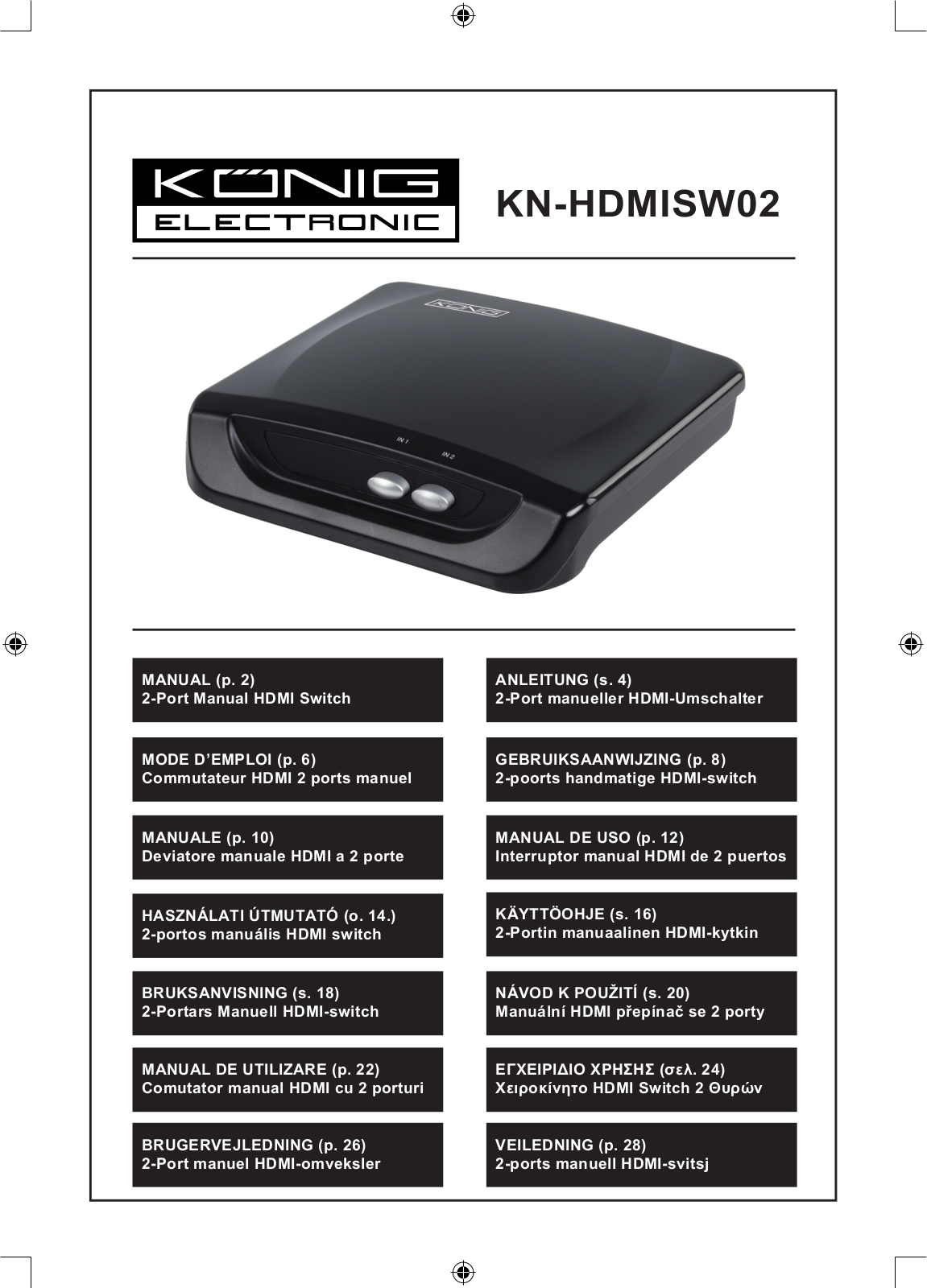 Konig KN-HDMISW02 User Manual