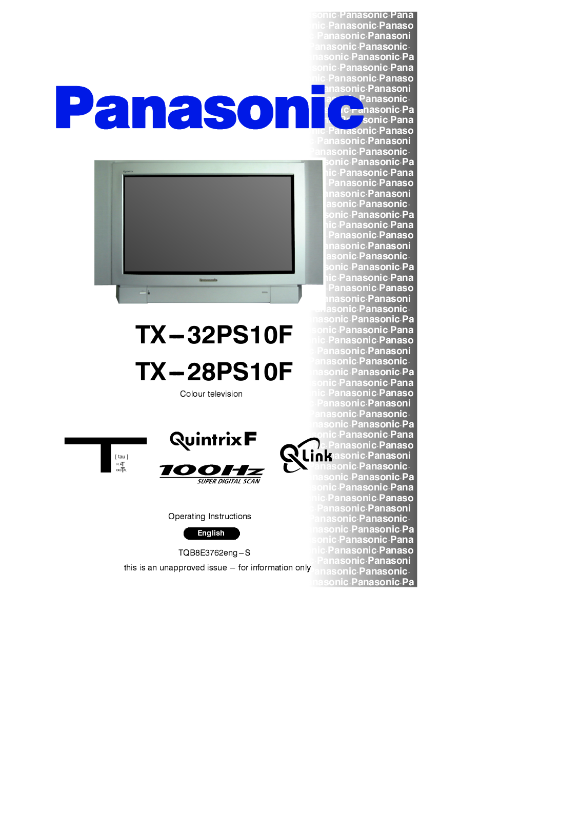 Panasonic TX-28PS10F, TX-32PS10F User Manual