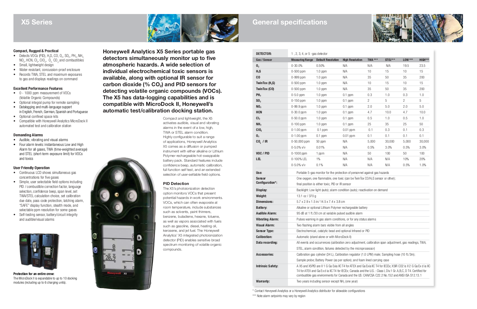 Honeywell X5 Data sheet