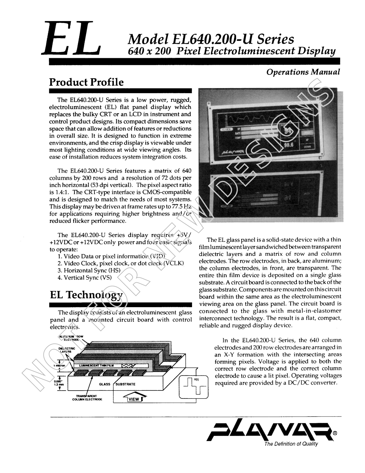 Planar EL640.200-U User Manual