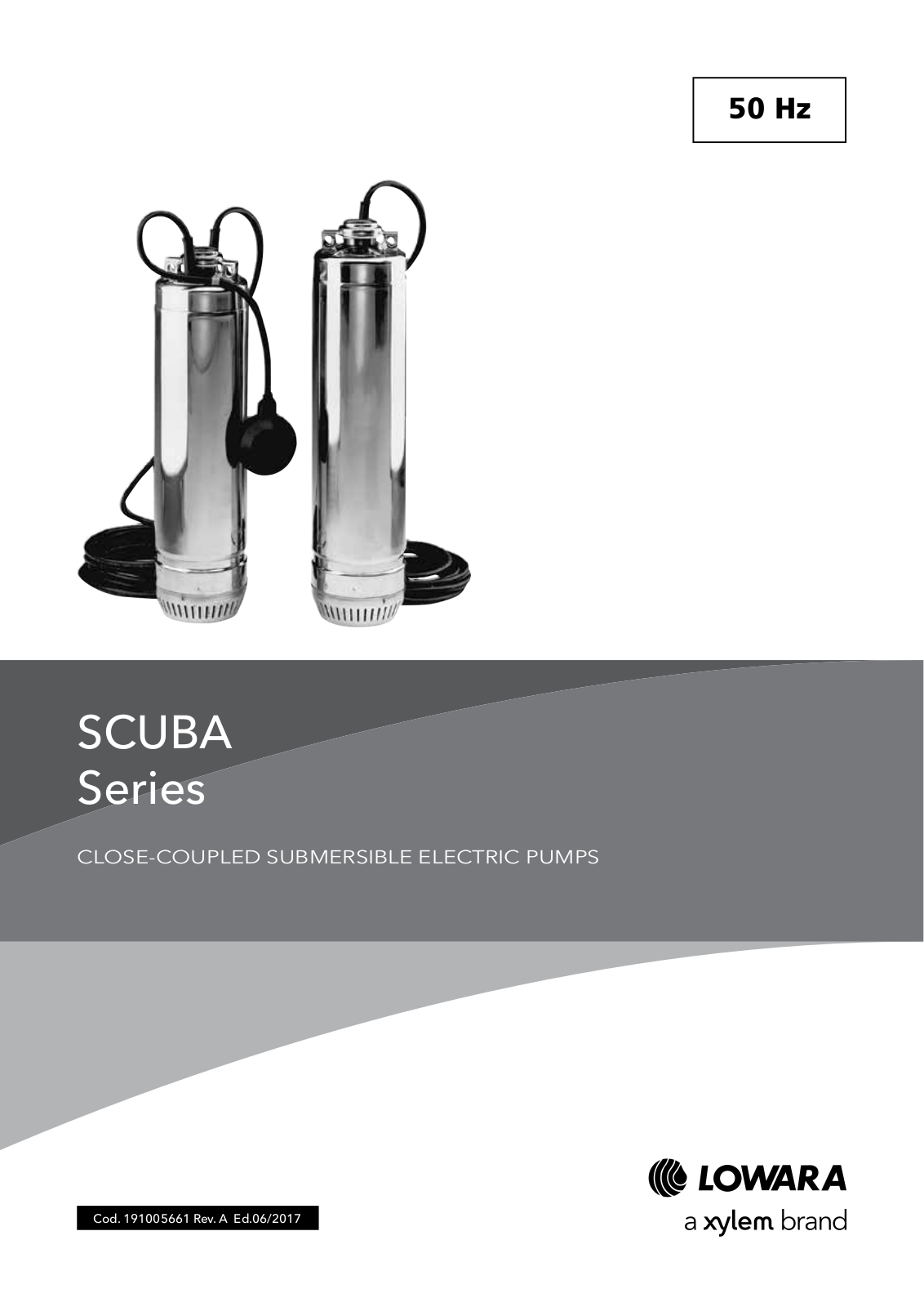 Xylem Lowara Scuba SC205C, Lowara Scuba SC209T, Lowara Scuba SC207C, Lowara Scuba SC207T, Lowara Scuba SC209C Series Manual