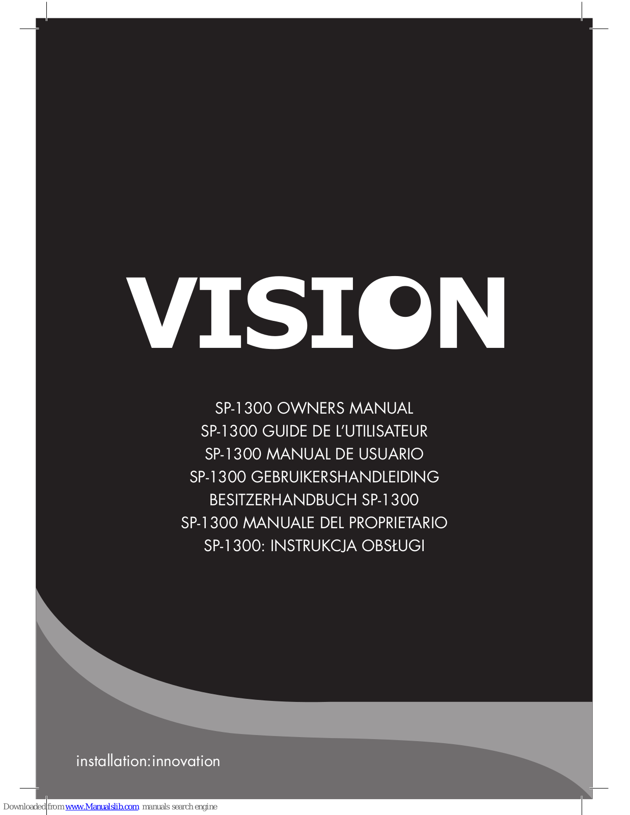 Vision sp-1300 Installation Manual